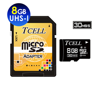microSDHC UHS-I 8GB 30MB/s Flash Memory Card